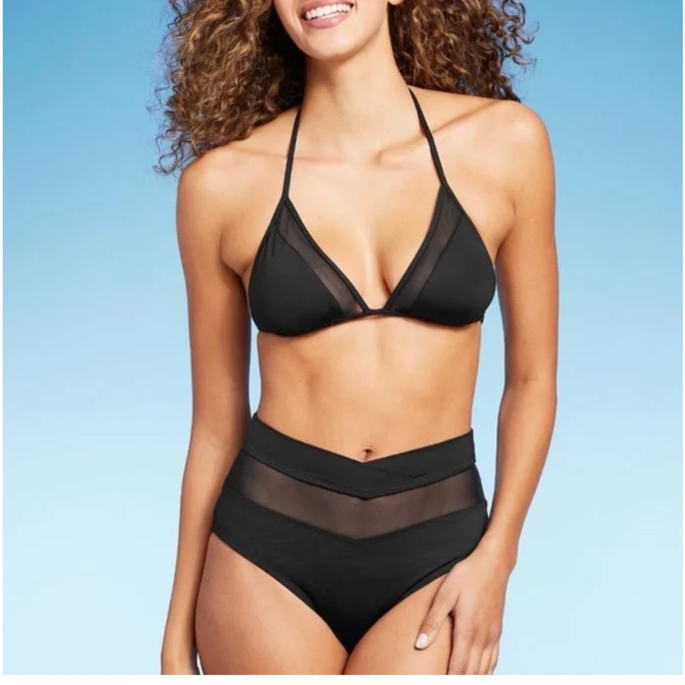 Target Shade Shore Black Mesh Bikini Top